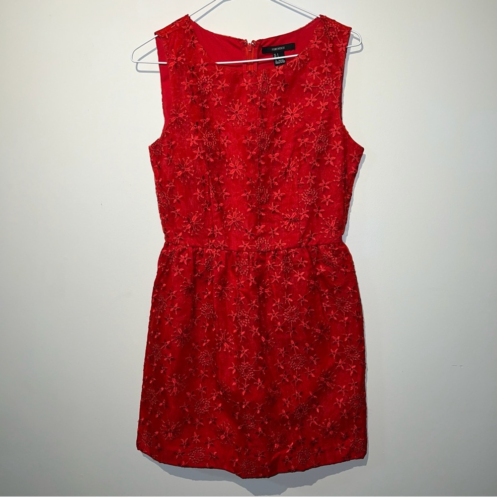Forever 21 Red Floral Dress